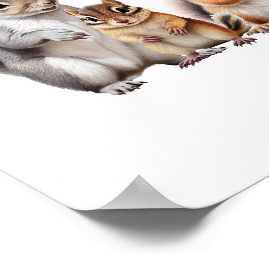 Poster Écureuils et crèche Chipmunk (Coin)