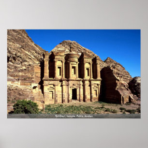 Poster Ed-Deu, temple, Petra, Jordanie