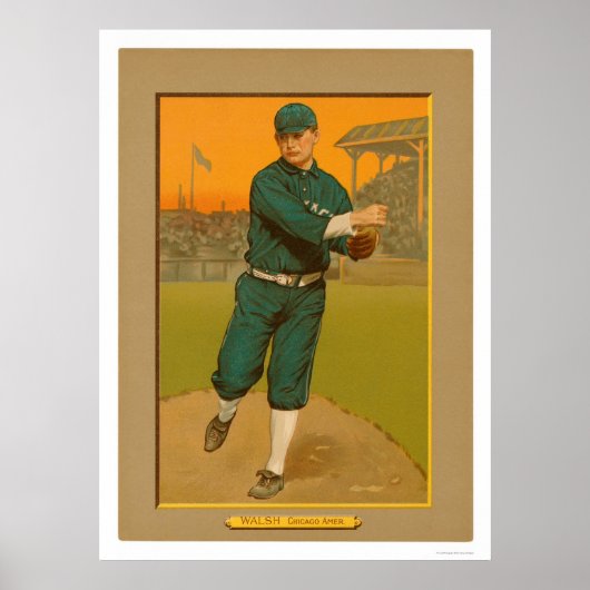 Poster Ed Walsh White Sox Baseball 1911 (Devant)