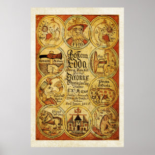 Poster Edda Norse Scandinale Mythologie