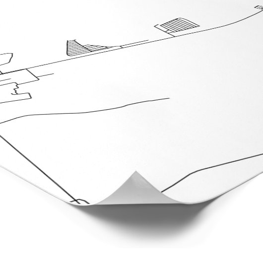 Poster Ede, Pays-Bas (noir sur blanc) (Coin)