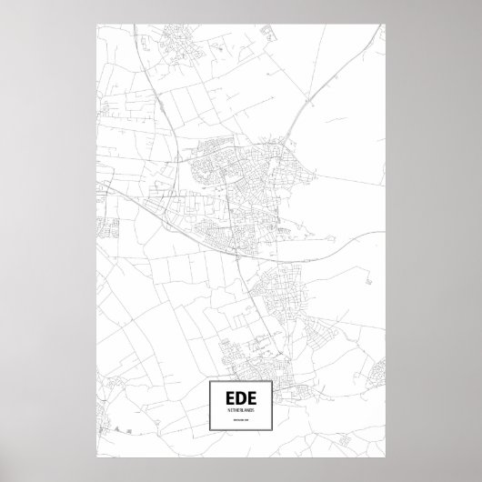 Poster Ede, Pays-Bas (noir sur blanc) (Devant)