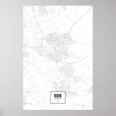Poster Ede, Pays-Bas (noir sur blanc) (Devant)