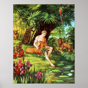 Poster Eden Adam Dans Le Jardin