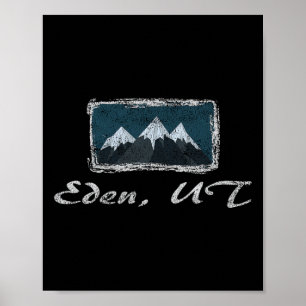 Poster Eden vintage Utah plaisir de ski d'hiver