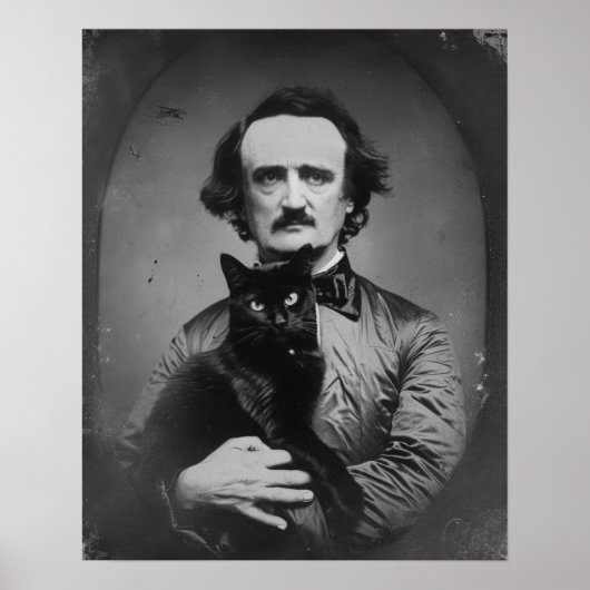Poster Edgar Allan Poe avec le chat noir (Devant)