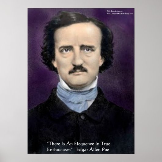 Poster Edgar Allen Poe "Enthousiasme" Citation de sagesse (Devant)