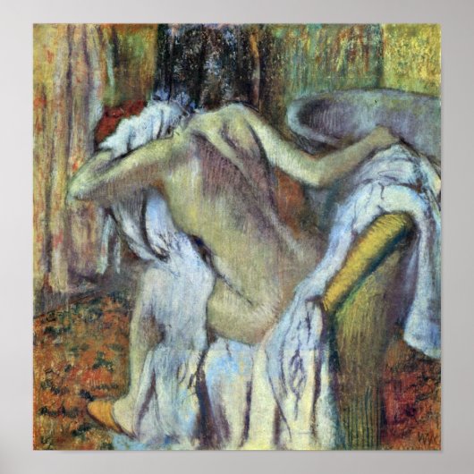 Poster Edgar Degas - Après le bain pour sécher la femme (Devant)