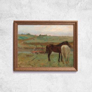 Poster Edgar Degas Chevaux Dans Un pré Vieux Art Célèbre