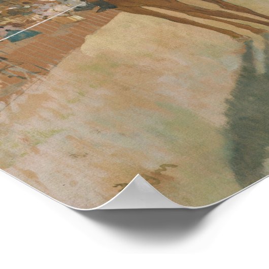 Poster Edgar Degas | Chevaux de course devant les Stands (Coin)