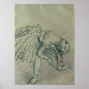 Poster Edgar Degas Dancer Fixing her Slipper, c.1865