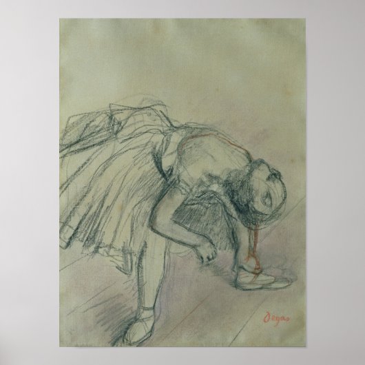 Poster Edgar Degas | Dancer Fixing her Slipper, c.1865 (Devant)