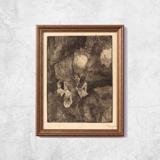 Poster Edgar Degas Dancers In The Wings Sketch Art