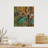 Poster Edgar Degas Dancers rose en vert impressionniste (Cuisine)