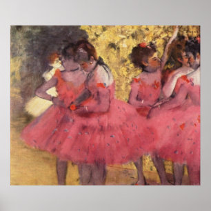 Poster Edgar Degas - Danseur en rose dans l'huile de l'ai