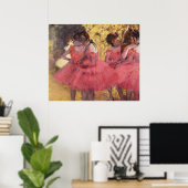 Poster Edgar Degas - Danseur en rose dans l'huile de l'ai (Bureau à domicile)