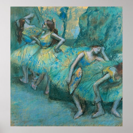 Poster Edgar Degas - Danseurs de ballet dans les ailes 19 (Devant)