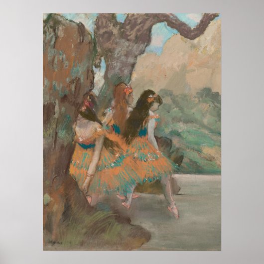 Poster Edgar Degas Danseurs de ballet Vieux mur d'art cél (Devant)
