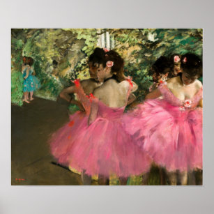 Poster Edgar Degas - Danseurs en rose