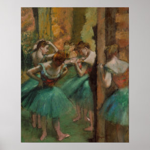Poster Edgar Degas Danseurs rose et vert