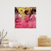 Poster Edgar Degas - Danseuses en rose - Amateur de danse (Cuisine)