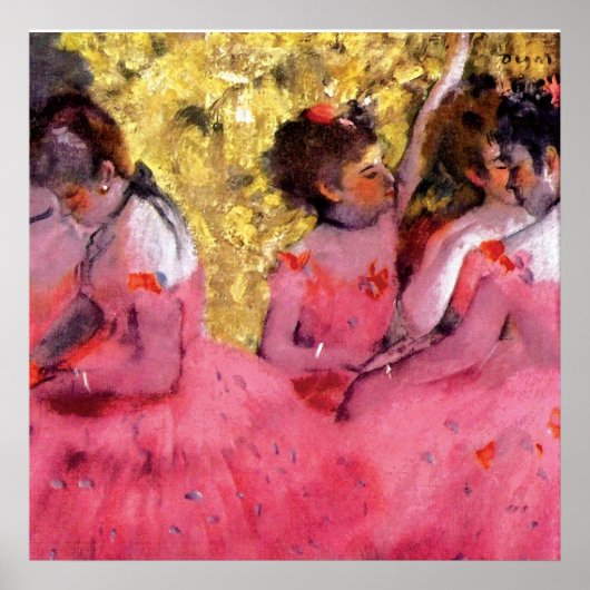 Poster Edgar Degas - Danseuses en rose - Amateur de danse (Devant)