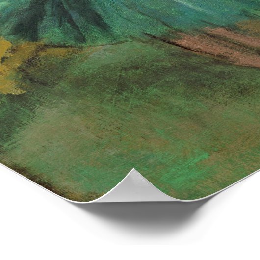 Poster Edgar Degas Danseuses Impressionniste rose et vert (Coin)