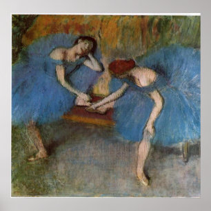 Poster Edgar Degas - Deux Danseurs Blue Tutu Redhead Danc