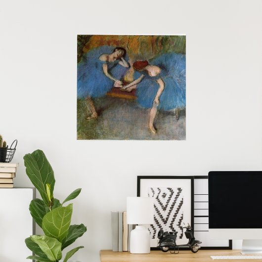 Poster Edgar Degas - Deux Danseurs Blue Tutu Redhead Danc (Bureau à domicile)