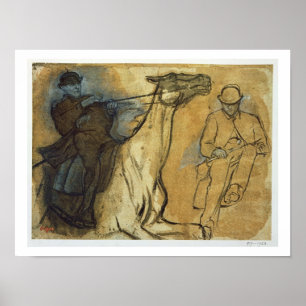 Poster Edgar Degas deux études des cavaliers