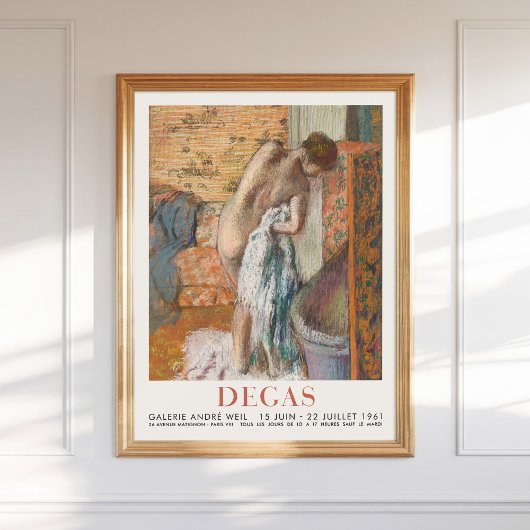 Poster Edgar Degas Femme Se Sécher Art Pastel