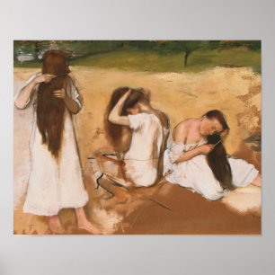Poster Edgar Degas - femmes se peignant les cheveux