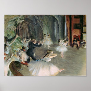 Poster Edgar Degas   la répétition du ballet sur l'étape