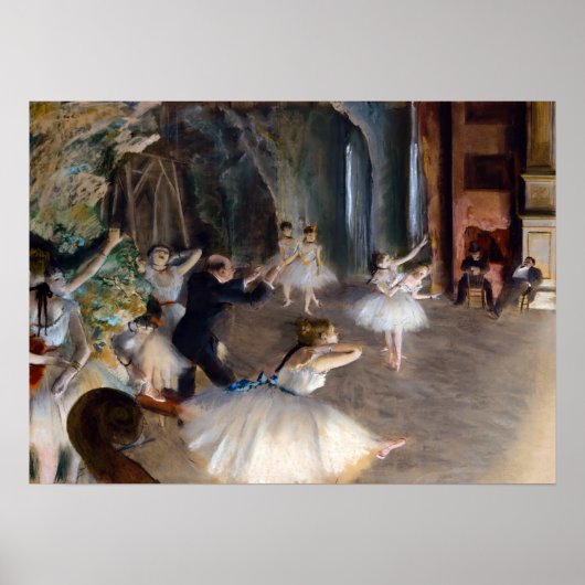 Poster Edgar Degas - La répétition du ballet sur scène (Devant)