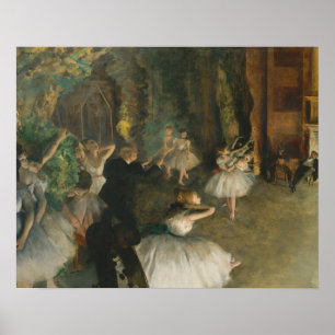Poster Edgar Degas - La répétition du ballet sur scène