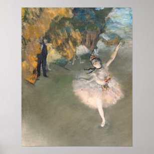 Poster Edgar Degas   L'étoile ou la danseuse sur scène