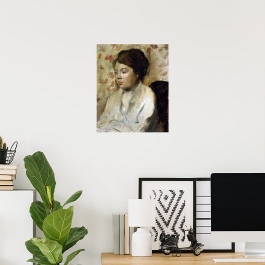 Poster Edgar Degas Portrait d'une jeune femme (Bureau à domicile)