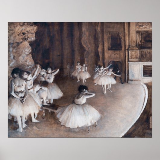 Poster Edgar Degas - Répétition de ballet sur scène (Devant)