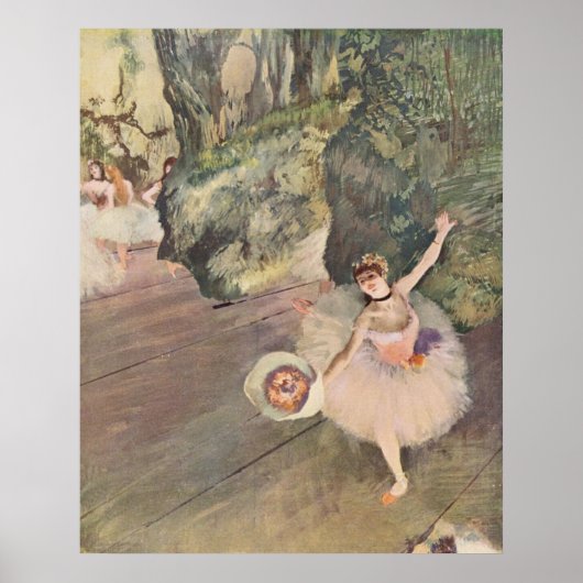 Poster Edgar Degas Star of Ballet avec Fleurs 1878 pastel (Devant)