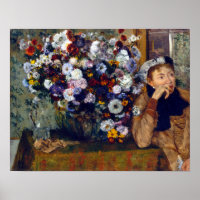 Edgar Degas Une femme assise à côté d'un vase de f
