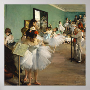 Poster Edgar Degas vintage La Classe de danse Art de ball