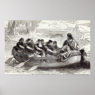 Poster Edgar le Pacifique étant ramé en bas de la rivière