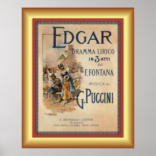 Poster Edgar ~Piccini ~ Drame Lyrique Par F. Fountana ~