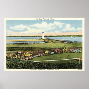 Poster Edgartown Lighthouse Martha's Vineyard c1925
