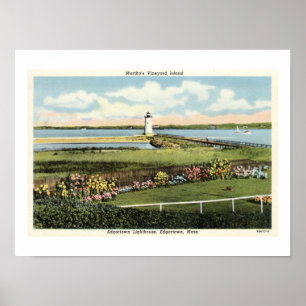 Poster Edgartown Lighthouse Martha's Vineyard c1925