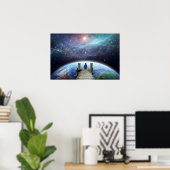 Poster Edge of the Multiverse: Contemplative Space Art (Bureau à domicile)
