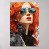 Poster Edgy Dutch Angle Red-Head Punkcore Illustrations P (Devant)