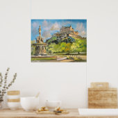 Poster Edimbourg château peinture à l'huile Gordon Bruce  (Cuisine)