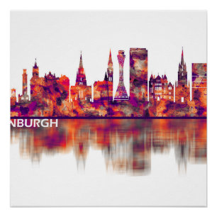 Poster Édimbourg Scotland Skyline