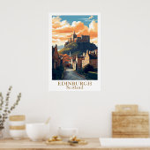 Poster Edinburgh Scotland Vintage Travel Castle Art (Cuisine)